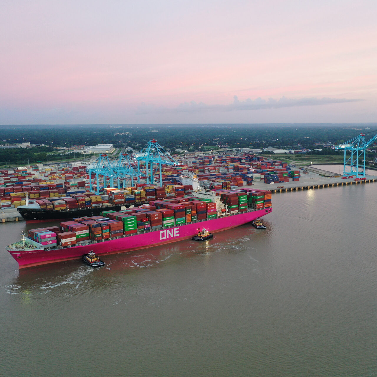 Barge-mounted heavy lift crane, Heavy lift crane, Super post Panamax crane, Post Panamax crane, Mobile Container Terminal, APMT, McDuffie Coal Terminal, Metallurgical coal, Alabama Steel Terminal, Connectivity , Rail Access, On dock cold storage, Cold storage facilities, Real estate, Commercial development, Mobile River, Mobile Bay, Rail Ferry